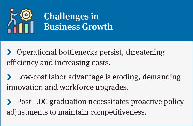 Business Growth Challenges: Operational Bottlenecks, Labor Costs, and Post-LDC Graduation Needs